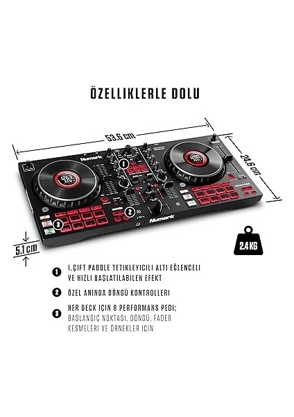 Mixtrack Platinum Fx - 4 Kanal Dj Kontrol Cihazı, 24 Bit Ses, Kulaklık Çıkış, Ses Kartlı, 4 Deck, 6" Jog Tekerleği indirimleri