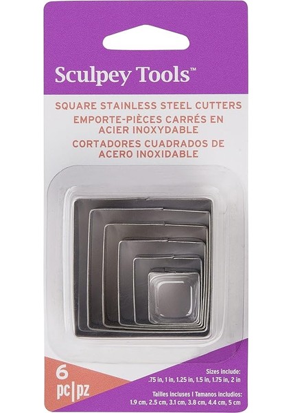 Aletler Paslanmaz Çelik 6 Parça Kare Kesici Seti. Iç Içe Geçmiş Boyutlar, Mücevherat, Karışık Teknikten Ev Dekoruna Kadar Tüm Zanaat Projelerinde Kullanım Için Mükemmeldir