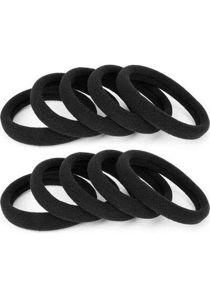 Siyah Kadın Saç Tokası 56 Adet Orta Boy Esnek Havlu Lastik Toka (Siyah) modelleri