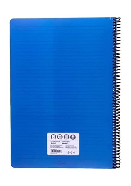 Bicolor Spiralli Defter, A4, 80 Yaprak, 70G Kağıt, Çizgili, Dayanıklı Pp Kapak, Asorti Renkler, Kullanışlı ve Şık Tasarım, Tekli Paket modelleri