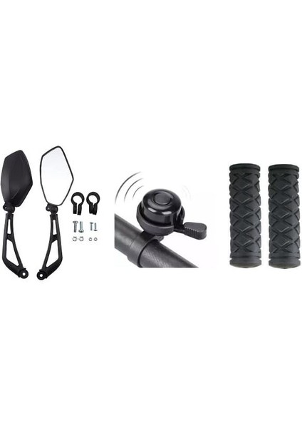 Aksesuar Set Zil-Elcik-Ayna 3lü Siyah