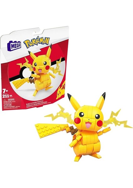 Pokémon Aksiyon Figürü Yapı Oyuncakları, 211 Parçalı Pikachu, 10 cm Uzunluğunda, Eklemleri Bükülebilen Karakter, Çocuklar Için Hediye Önerileri, GMD31