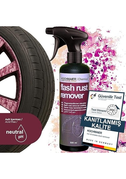 Oto Araç Jant Kaporta Ph Nötr Demir Tozu Temizleyici Sökücü (500 Ml) fiyatları