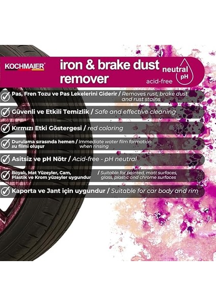 Oto Araç Jant Kaporta Ph Nötr Demir Tozu Temizleyici Sökücü (500 Ml) modelleri