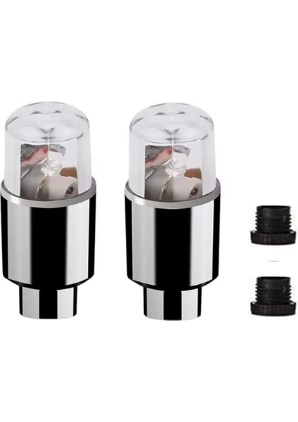 LED Işıklı Hareket Sensörlü Bisiklet Araba Motor Sibop Kapağı Lambası 2'li AL4508