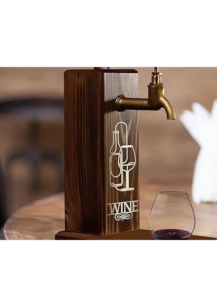 Şarap Baskılı Musluklu Doğal Ahşap Içki Standı, Içki Çeşmesi, Doğum Günü Hediyesi, Ev Hediyesi, Içecek Dispenseri modelleri
