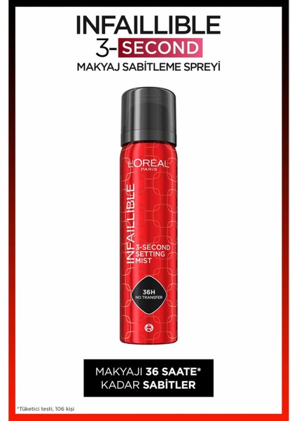 Infaillible 3-Second Makyaj Second Makyaj Sabitleme Spreyi + Super Super Lock Brow Glue Kaş Sabitleyici Maskara+ Prime Lab Pore Min Hediyeli Makyaj Seti fiyatları