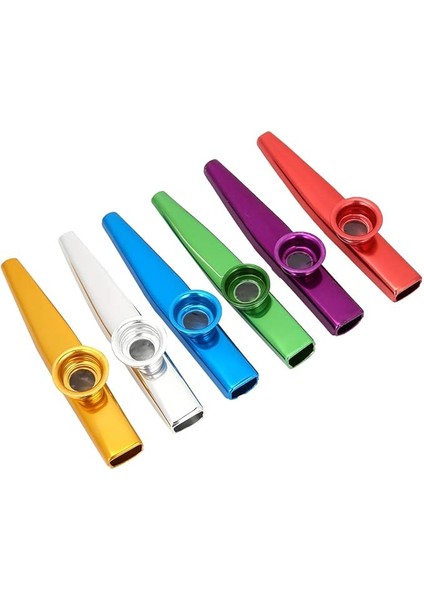 Kazoo Instrument, 6 Adet Alüminyum Alaşımlı Taşınabilir Kazoos (Her Kazoos 5 Flüt Diyaframlı)
