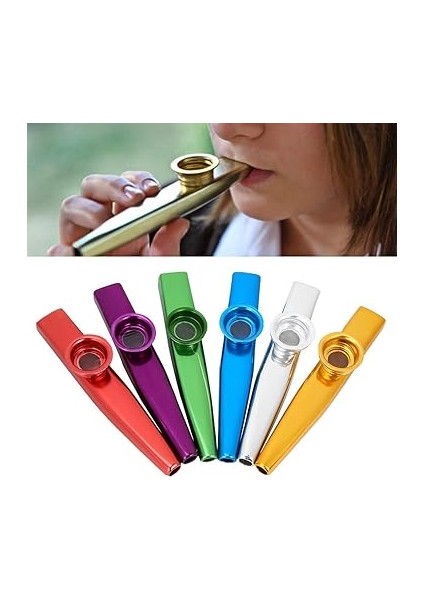 Kazoo Instrument, 6 Adet Alüminyum Alaşımlı Taşınabilir Kazoos (Her Kazoos 5 Flüt Diyaframlı) modelleri
