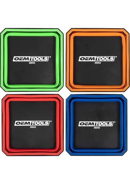 26052 Mıknatıslı Katlanabilir Tepsi, 4'lü Paket Katlanabilir Kase Seti, Küçük Parçalar ve Aletler Için, Silikon Tepsi, Kırmızı, Mavi, Turuncu ve Yeşil Mıknatıslı Alet Tepsisi Seti indirimleri