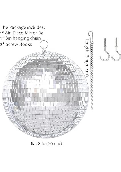 Uzatma Zinciri ve Asma Kancalı 20CM Ayna Topu Parti Disko Topu fiyatları