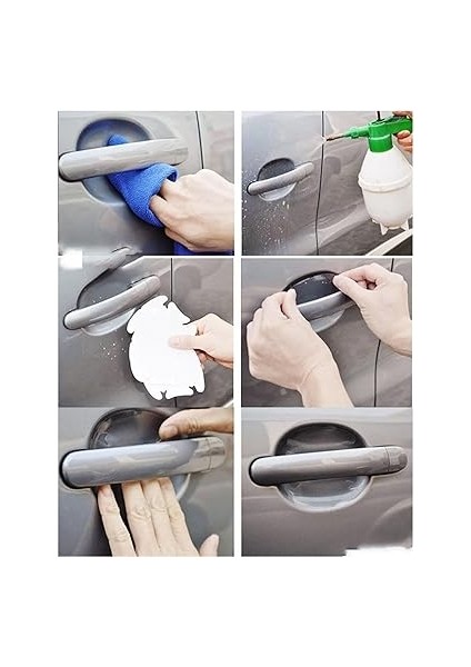 Şeffaf Çizik Koruyucu Bant, Araba Kapı Tutma Yeri Koruyucu, Dayanıklı ve Su Geçirmez, Kolay Uygulanabilir, Çizik Önleyici 4 Adet Şeffaf Bant, Tüm Araç Modelleri ile Uyumlu fiyatları