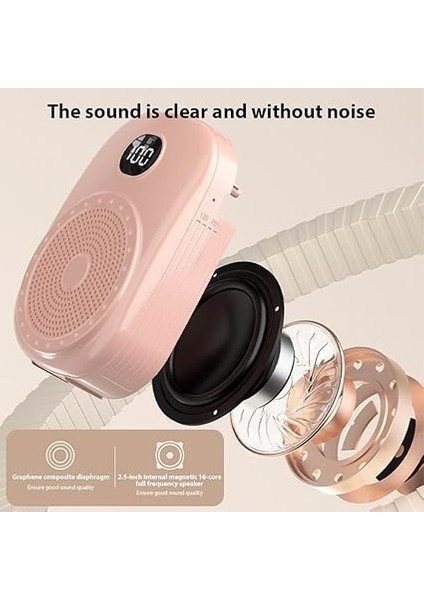 Ses Amplifikatörü Taşınabil Megafon Pa Sistemi Kablolu Baş Üstü Mikrofon Bt Kablolu Mikrofon Amplifikatörü Öğretmen Tur Konuşmacısı Için Hafif Dijital Ekran Beyaz fırsatları