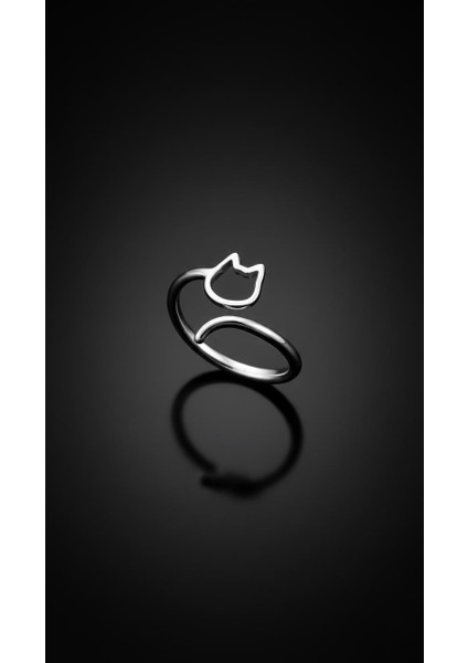 Sarmal Kedi Gümüş Yüzük