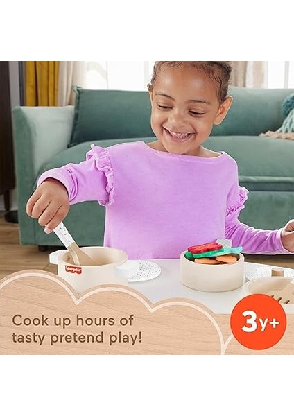 Ahşap Mutfak Seti Okul Öncesi Çağdaki Çocuklar Için 19 Parçalı Fisher-Price Ahşap Mutfak Seti HXT83 fiyatları