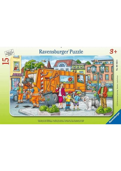 61624 Çöp Toplama Kamyonu Çocuk Puzzle, 15 Parça