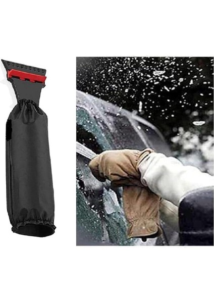 Eldivenli Araç Oto Buz Kazıyıcı Kırıcı Silikonlu Cam Kar Silici Temizleyici Buz Kırıcı Cam Temizleyici