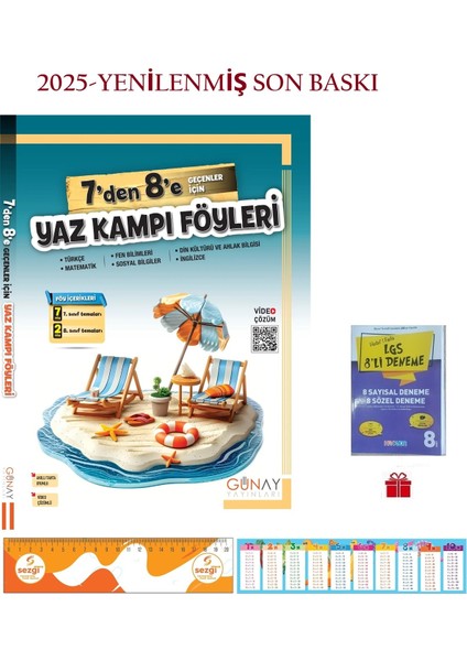 7'den 8'e Geçenler Için Yaz Tatili Föyleri ve 8'li Sayısal ve Sözel Tüm Dersler Denememiz Hediye...!