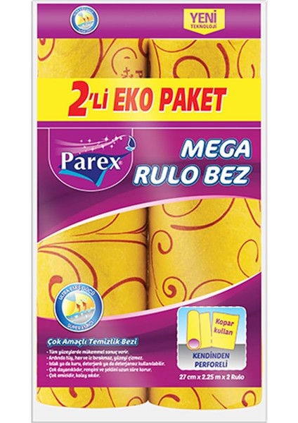 Mega Rulo Temizlik Bezi 2'li Eko Paket 1 Paket (1 x 2 Adet)