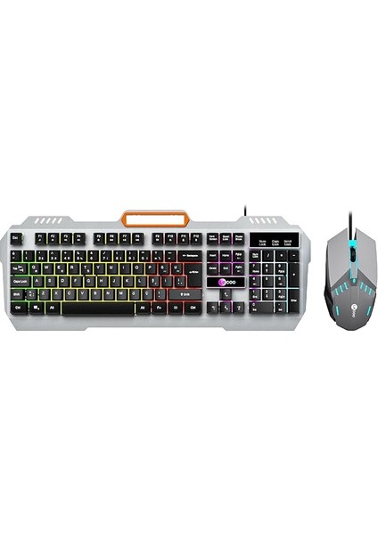 CM107 USB Kablolu Rainbow Aydınlatmalı, Qwerty Türkçe Dizilim Klavye, 1200DPI Optik Fare, Bilek Dinlendirme, Türkçe Q Oyuncu Klavye &amp; Mouse Set Siyah