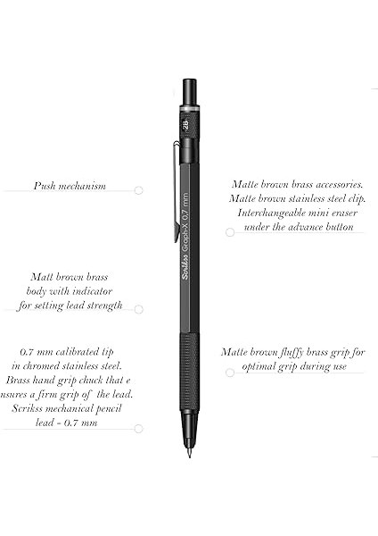 Office Graphx Mekanik Kurşun Kalem Mat Siyah 0.7 mm indirimleri