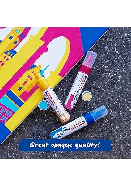 5000 Akrilik Işaretleyici Geniş - Çok Renkli - Akrilik Boya Işaretleyicileri 5'li Paket (Soyut) - 5-10 mm Keski Ucu - Tuval Üzerine Boyama Için Akrilik Işaretleyici, Ahşap indirimleri