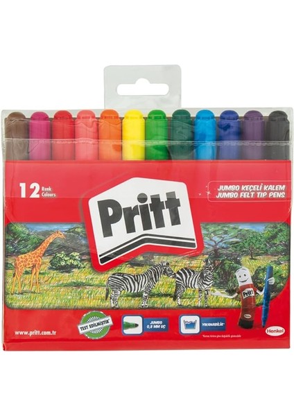 12'li Jumbo Yuvarlak Keçeli Kalem