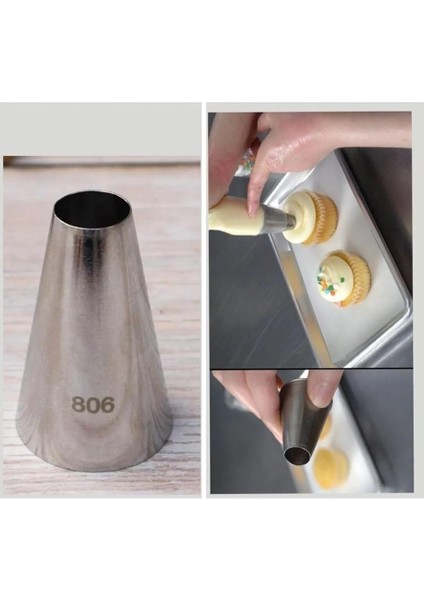 Winky Paslanmaz Çelik Krema Sıkma Torbası Ucu (Şanti Torbası Ucu, Dolgu Duyu) 1 Adet -2 Adet Şanti Torbası