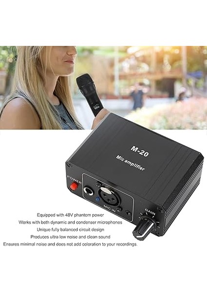 Mikrofon Preamp Yüksek Kazançlı 48V Phantom Power Xlr Çıkış Mikrofonu Dinamik ve Kondenser Mikrofonlar Geliştirici fiyatları