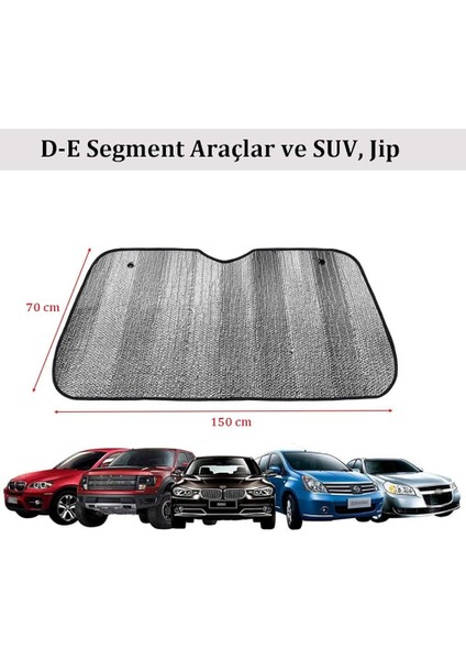 Ön Cam Güneşlik Katlanabilir Dışı Metalize Arası Köpüklü Araba Güneşliği (150X70 Cm)