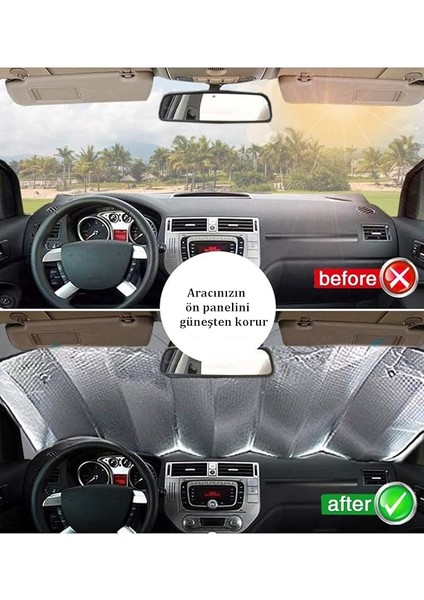 Ön Cam Güneşlik Katlanabilir Dışı Metalize Arası Köpüklü Araba Güneşliği (150X70 Cm) fırsatları