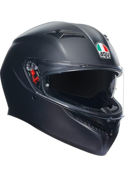 K3 Motosiklet Kaskı Mono Kapalı Kask Matt Black M