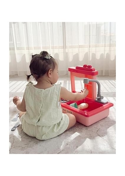 Modern Akan Musluklu Lavabo Mutfak Seti (Pembe Renk) fiyatları