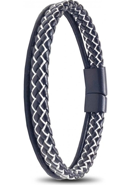 Siyah Beyaz Renk Çoklu Deri Bileklik 33513B5D7