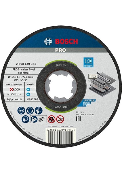 10 x Pro Paslanmaz Çelik ve Metal Uzun Ömürlü Kesme Diski, Küçük Açılı Taşlama Makineleri ve X-Lock, M14/22,23 mm (Ø 125 Mm, Profesyonel Aksesuar, Küçük Açılı Taşlama Makinesi)