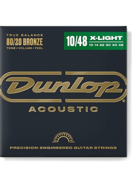 Dunlop DAB1048 Extra Light 80/20 Bronze Akustik Gitar Tel Seti (10-48)