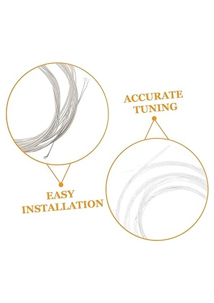 1 Set Ud Telleri Seti Gümüş Kaplamalı Bakır Alaşımlı Teller Ud Enstrüman Yedek Parçaları Ud Onarımı ve Bakımı Için modelleri