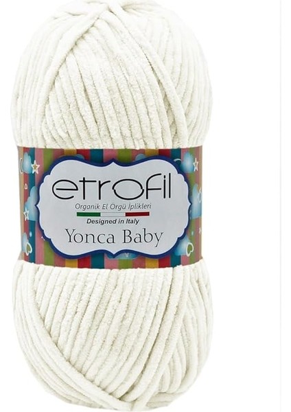 Yonca Kadife Bebek Yünü, EKRU-70016, 100 Polyester, 120 Mt, Kalın, Yarn/baby Yarn