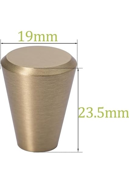 6 Adet Mobilya Düğmesi Mobilya Kulpları Sağlam Pirinç Çekmece Düğmeleri Konik Çekmece Kulpu Dolaplar, Kitaplıklar, Komodin Için (19 x 23,5 Mm) fırsatları