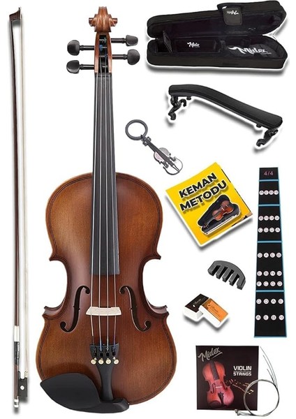 LMA-544TYS 3/4 Profesyonel Keman 3/4 Çocuk Kemanı 10-13 Yaş (Yastık Susturucu Yedek Tel Çanta Yay Reçine Metod)