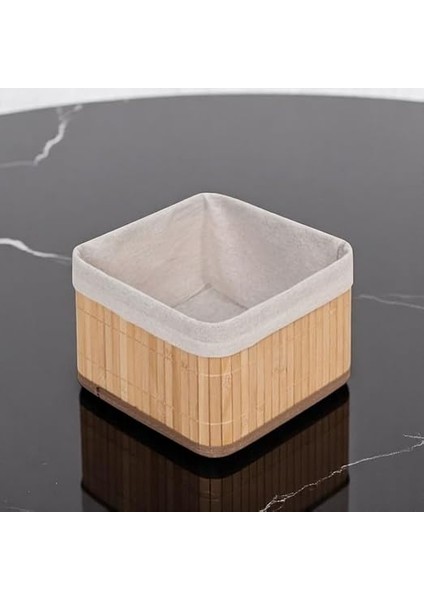 Bambu Çok Amaçlı Saklama Kutusu Düzenleyici Kare Organizer, Dekoratif Bambu Düzenleyici Naturel (20X20X13CM) fiyatları