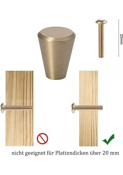 6 Adet Mobilya Düğmesi Mobilya Kulpları Sağlam Pirinç Çekmece Düğmeleri Konik Çekmece Kulpu Dolaplar, Kitaplıklar, Komodin Için (19 x 23,5 Mm) indirimleri