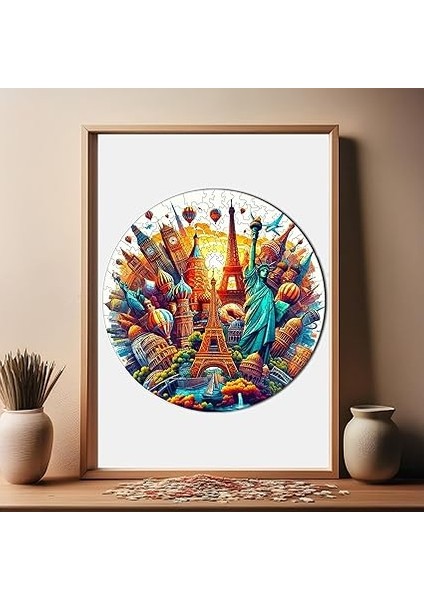 - Ahşap Puzzle Yetişkinler Için - Dünya Şehirleri Benzersiz Parçalı Puzzle - 252 Parça Ahşap Yapboz - Yapıştırıcı Folyo Dahil - Dekoratif Ahşap Yapboz - 29X29 cm - A1-11 modelleri