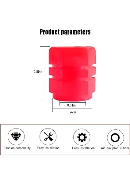 Gece Parlayan Neon Fosforlu Sibop Kapağı, 4 Adet, Plastik, 2 Cm, Tüm Arabalara Uygun (Kırmızı) fırsatları