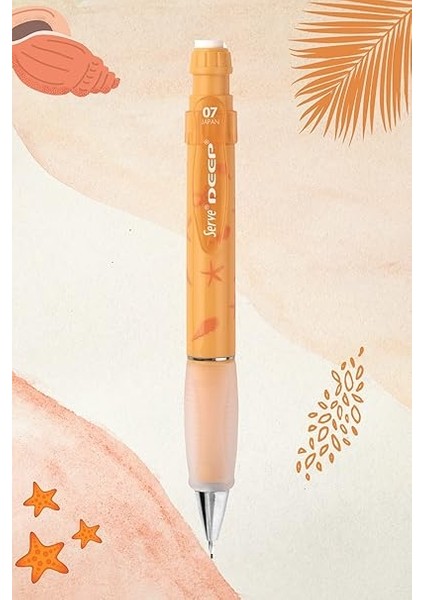 Deep Mekanik Kurşun Kalem 0.7 mm Hardal Sarısı Denızyıldız Deseni fiyatları