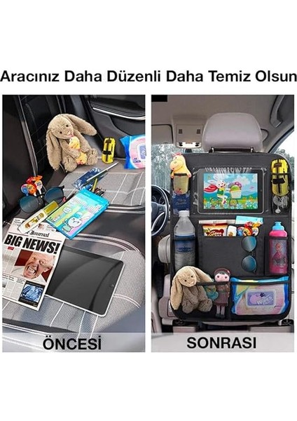 2 Adet Set Araç Içi Arka Koltuk Için 8 Bölmeli Organizer, Su Geçirmez, Kolay Temizlenir Eşya Düzenleyici fiyatları