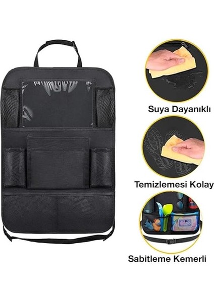 2 Adet Set Araç Içi Arka Koltuk Için 8 Bölmeli Organizer, Su Geçirmez, Kolay Temizlenir Eşya Düzenleyici fırsatları