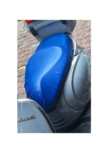 Caro (173) Mavi Vespa Piaggio Deri Sele Kılıfı Örtüsü Brandası- ile Uyumlu