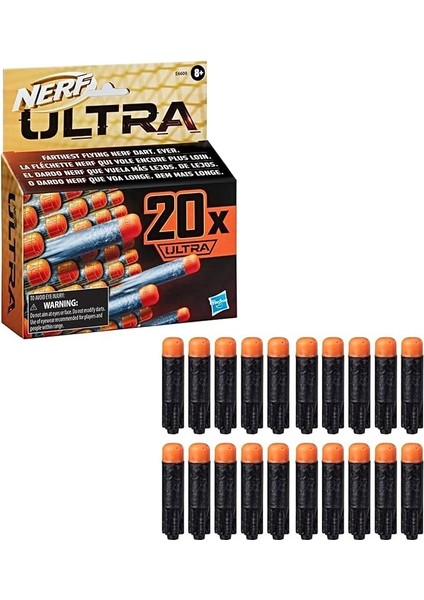 Ultra 20-Dart Dolum Paketi, Yalnızca Nerf Ultra Blasterler E6600EU6 ile Uyumlu, 20 Resmi Nerf Ultra Dart Içerir