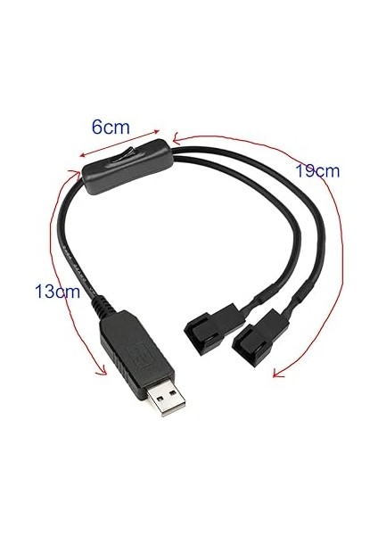 Full-Speed 12V Gerilim-Step-Up-Usb-Dual 3pin ve 4pin Pc Fanı-Güç Adaptörü Kablosu, Şalterli fırsatları